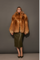 Stylish red fox fur coat
