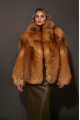 Stylish red fox fur coat
