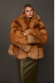Stylish red fox fur coat