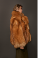 Stylish red fox fur coat