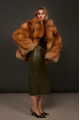 Stylish red fox fur coat