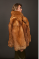 Stylish red fox fur coat