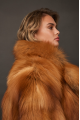 Stylish red fox fur coat