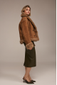 Reversible suede sheepskin coat in camel color