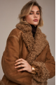 Reversible suede sheepskin coat in camel color