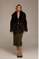 Dark chocolate fox fur coat
