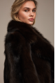 Dark chocolate fox fur coat