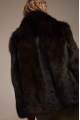 Dark chocolate fox fur coat