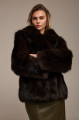 Dark chocolate fox fur coat