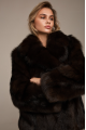 Dark chocolate fox fur coat