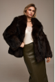 Dark chocolate fox fur coat