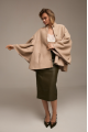 Loose-fitting beige suede sheepskin coat