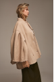 Loose-fitting beige suede sheepskin coat