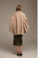 Loose-fitting beige suede sheepskin coat