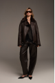 Chocolate-colored Tuscan sheepskin coat