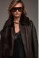 Chocolate-colored Tuscan sheepskin coat