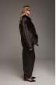 Chocolate-colored Tuscan sheepskin coat