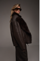 Chocolate-colored Tuscan sheepskin coat