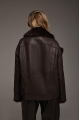 Chocolate-colored Tuscan sheepskin coat