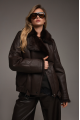 Chocolate-colored Tuscan sheepskin coat