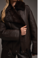 Chocolate-colored Tuscan sheepskin coat