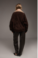 Brown suede jacket with fur collar