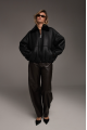 Black bomber sheepskin coat