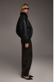 Black bomber sheepskin coat