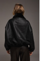 Black bomber sheepskin coat