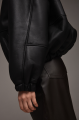 Black bomber sheepskin coat