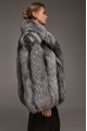 Stylish gray fox fur coat