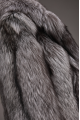 Stylish gray fox fur coat