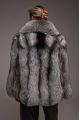 Stylish gray fox fur coat