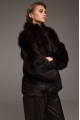 Dark chocolate fox fur coat