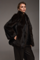 Dark chocolate fox fur coat