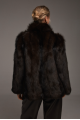 Dark chocolate fox fur coat