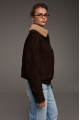 Brown genuine leather suede jacket with fur collar