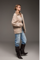 Beige suede sheepskin coat