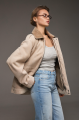 Beige suede sheepskin coat