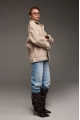 Beige suede sheepskin coat