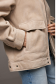 Beige suede sheepskin coat