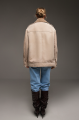 Beige suede sheepskin coat
