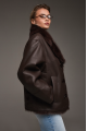 Stylish chocolate-colored Tuscan sheepskin coat