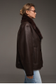 Stylish chocolate-colored Tuscan sheepskin coat