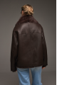 Stylish chocolate-colored Tuscan sheepskin coat