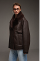 Stylish chocolate-colored Tuscan sheepskin coat