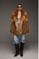 Women's red fox fur coat