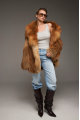 Women's red fox fur coat