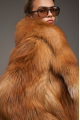Women's red fox fur coat