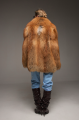 Women's red fox fur coat